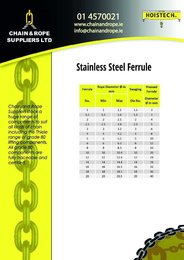 Hoistech Buy 2mm Stainless Steel Ferrule Wire Rope Stainless Steel Wire Rope Online